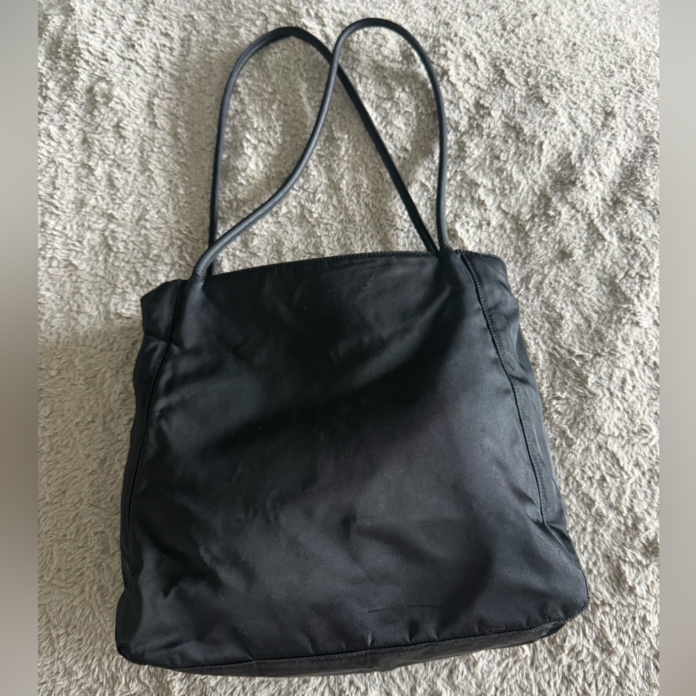 Black Prada Double Strap Shoulder Bag